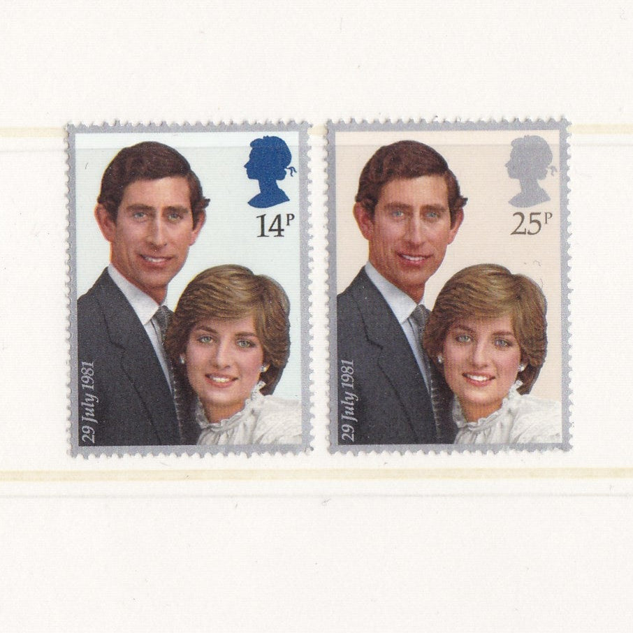 Prince charles and princess diana on postage stamps